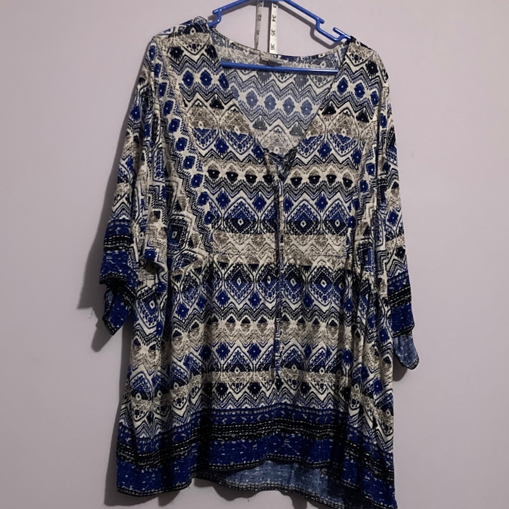 Avenue Blue Floral Top
